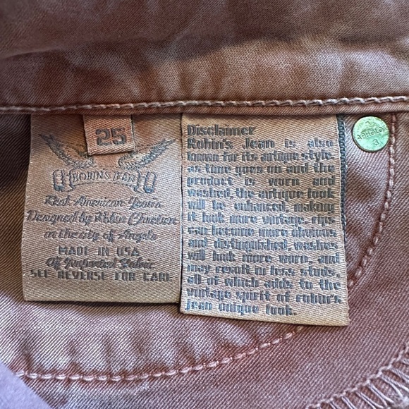 Robin’s Jean Women’s Size 25 Burgundy Bootcut Jeans Gold Embroidered Wings Y2K - Picture 9 of 13